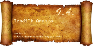 Izsák Aranka névjegykártya